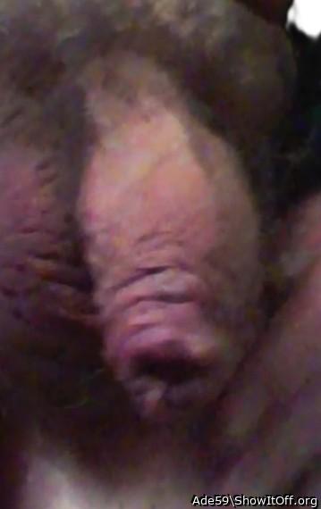 Insert wet tongue, suck foreskin while squeezing balls.....s