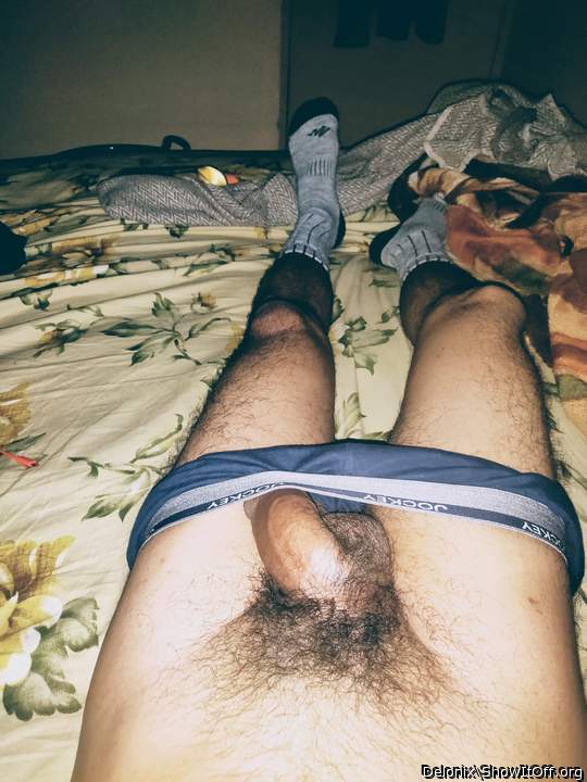 Waiting for someone to pull down the undies completely.