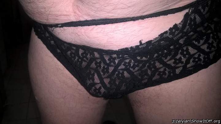 wearing my mother-in-law s black lace panties