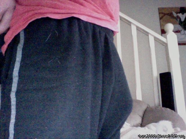 A stiffy under my trackies.