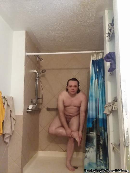 I have to continue bathing with 4 people present and talking to me, 3 of I know.