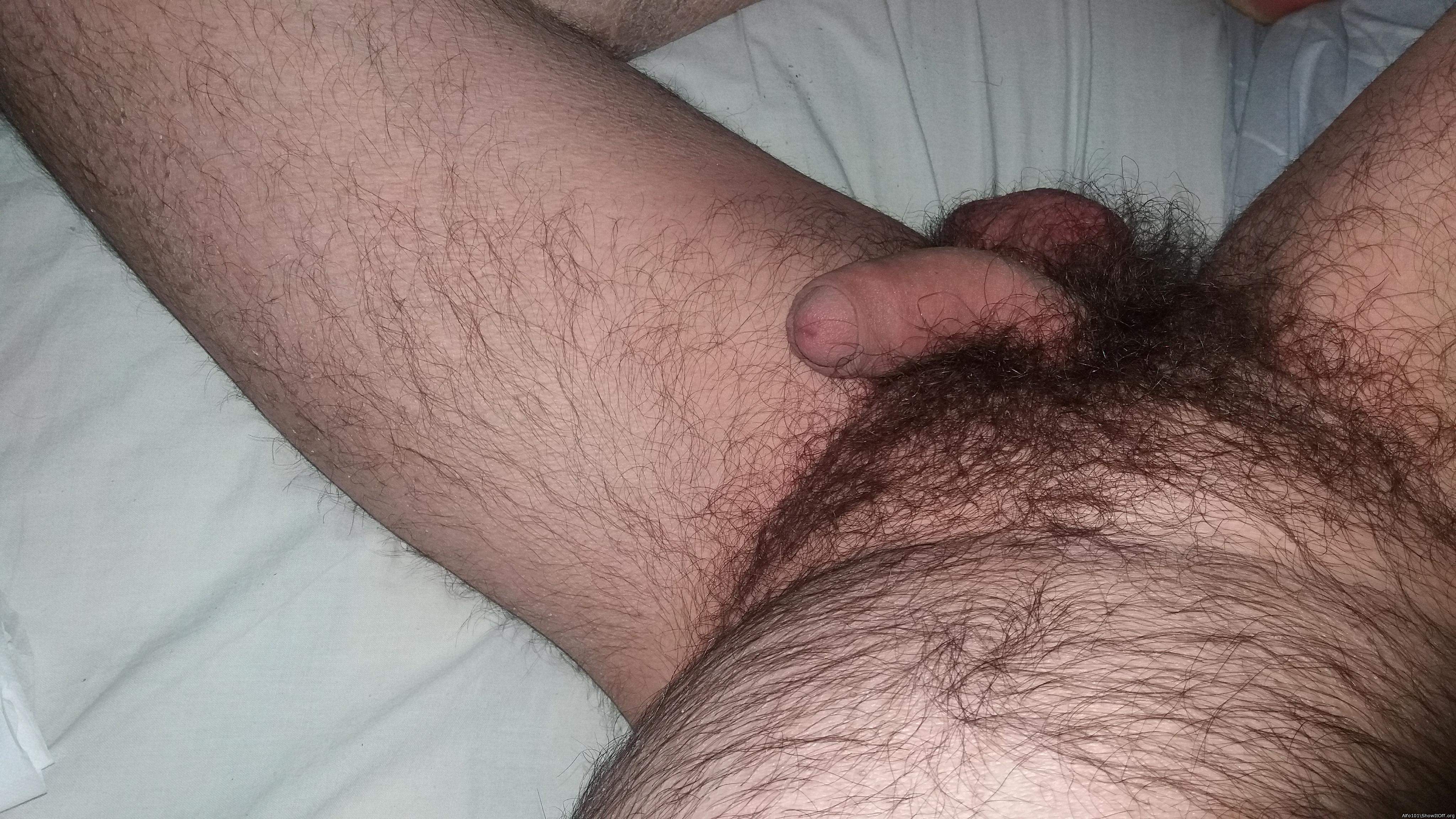 Love that bushy cock,n,balls! 