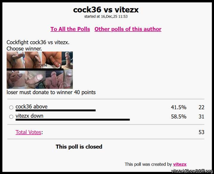Cock36 vs Vitezx result