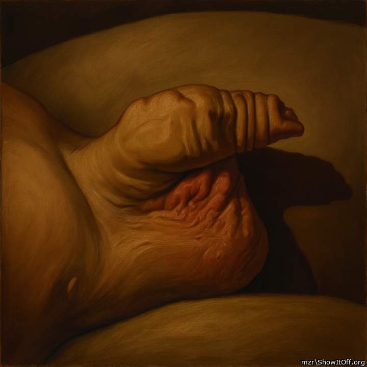 My uncut cock with foreskin art