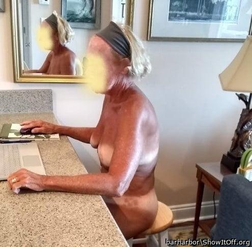 Checking out porn.