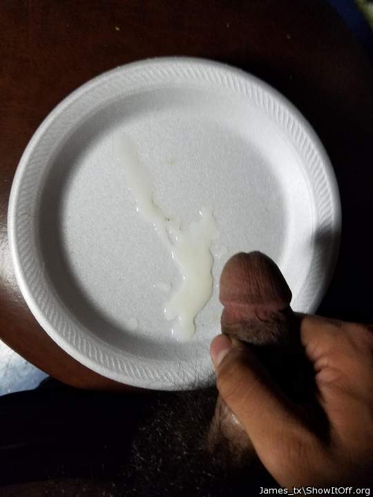 cum on a paper plate