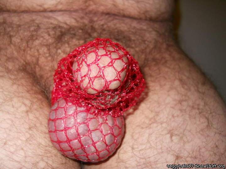 red net cock n balls - [4-27-13-8]