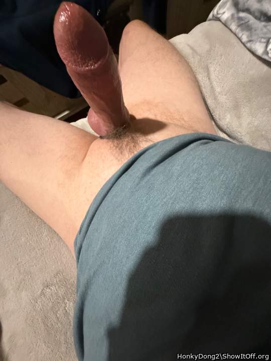 Lubed, hard and ready to shoot cum