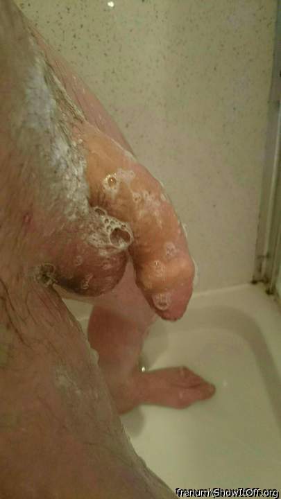 I would lick the cheese off your dirty cock before you showe