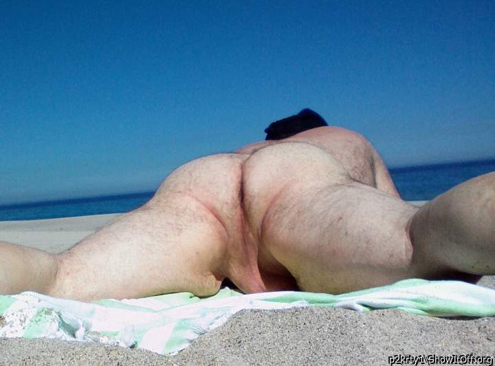 My bum on the beach. 
