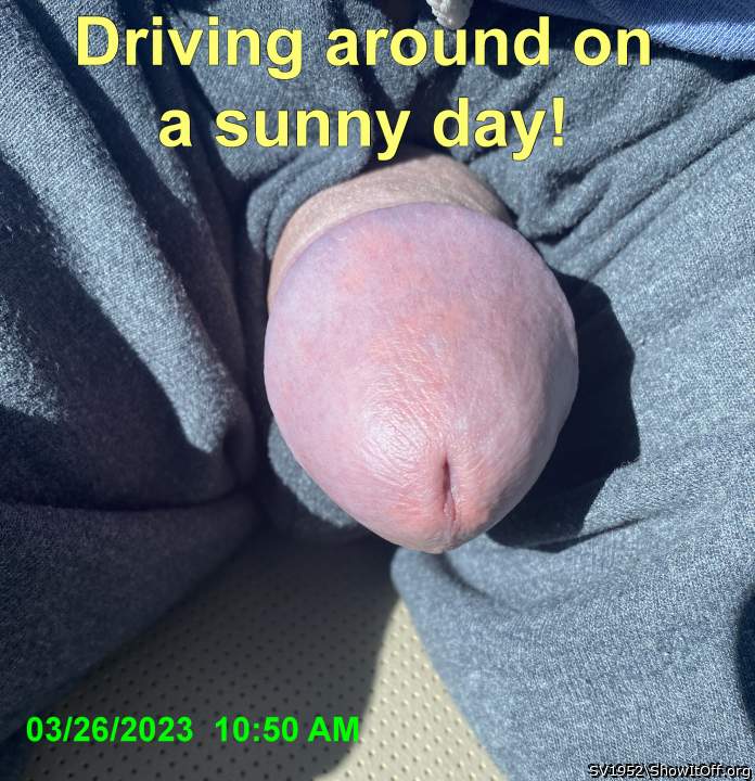 Driving around.