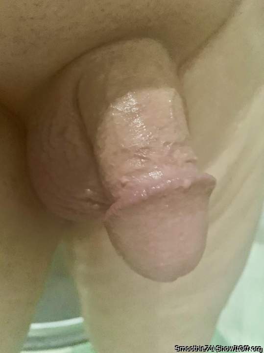 Just showered, smooth and clean