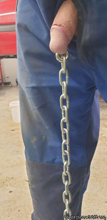Having your cock pulled on by weight feels so wonderful.    
