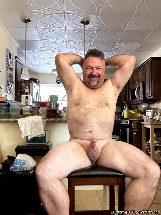Erect on a stool