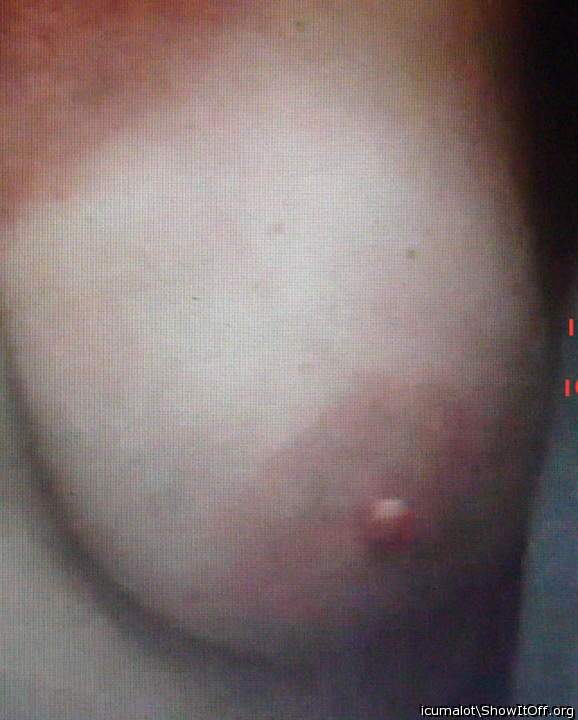 Make my nipple hard and spread precum on it