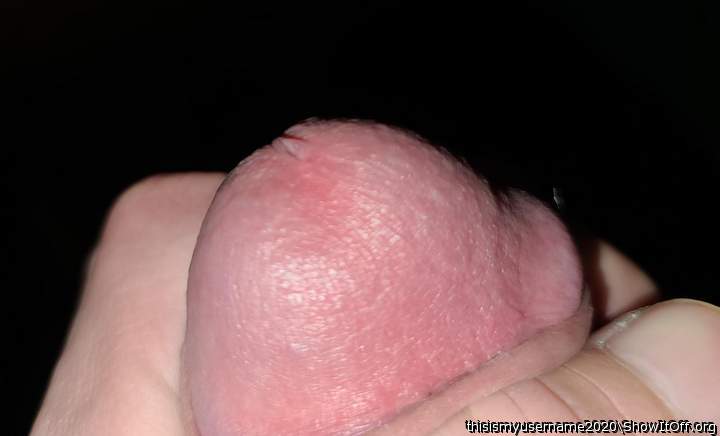 Tiny drip of precum