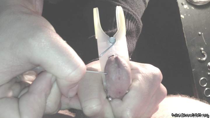 my friend piercing my cock