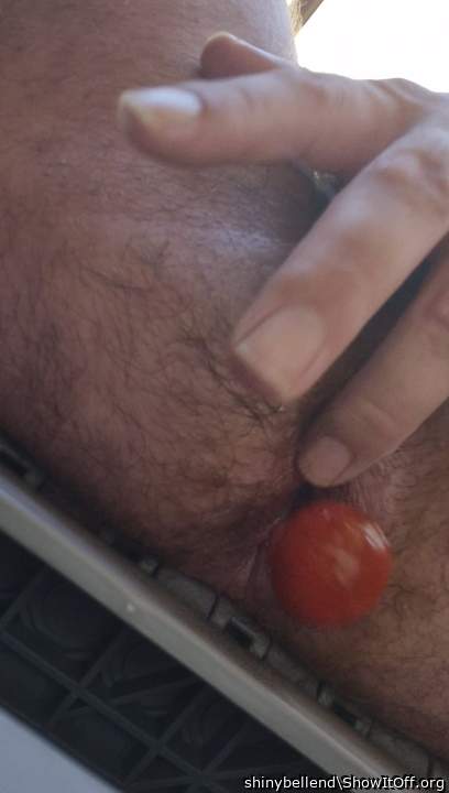 A Cherry Tomato Popping From My Bum Hole To Your Mouth