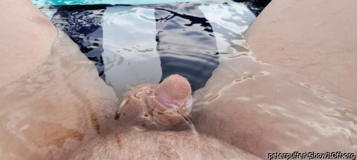floating in the pool