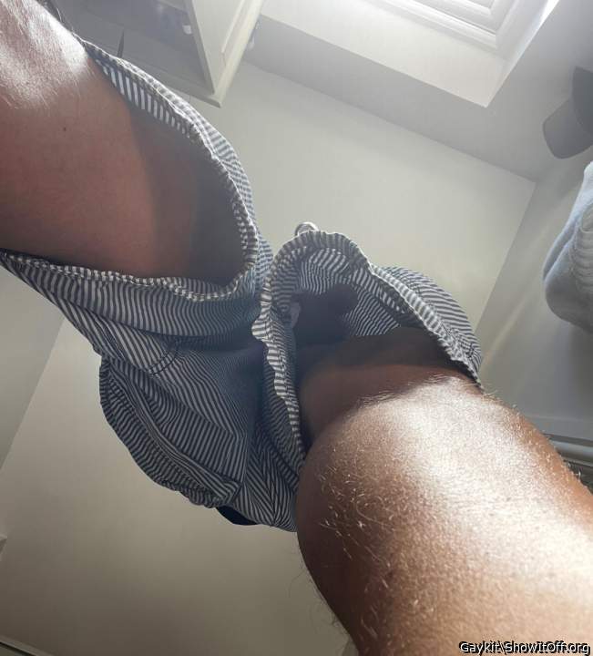 A nice view from underneath. Please pull down your shorts!