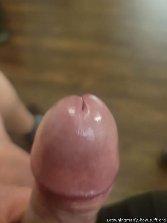 Mmmm, nice shiny swollen knob to lick, swirl, nibble, and bo
