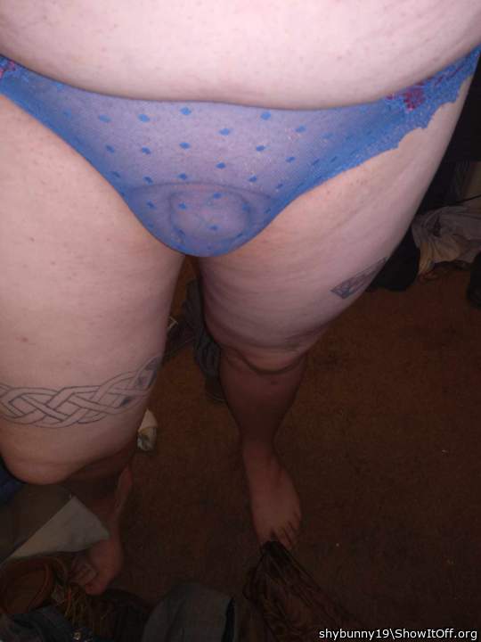 Your cock looks so sexy in your little sheer panties