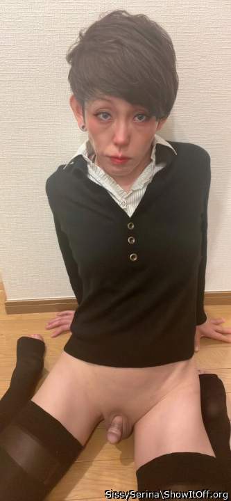 Sissy Serina loves to show you her little penis