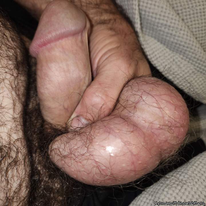 Better view of my nuts-wanna lick them for me?