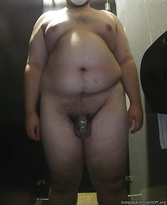 Public toilet stripped front
