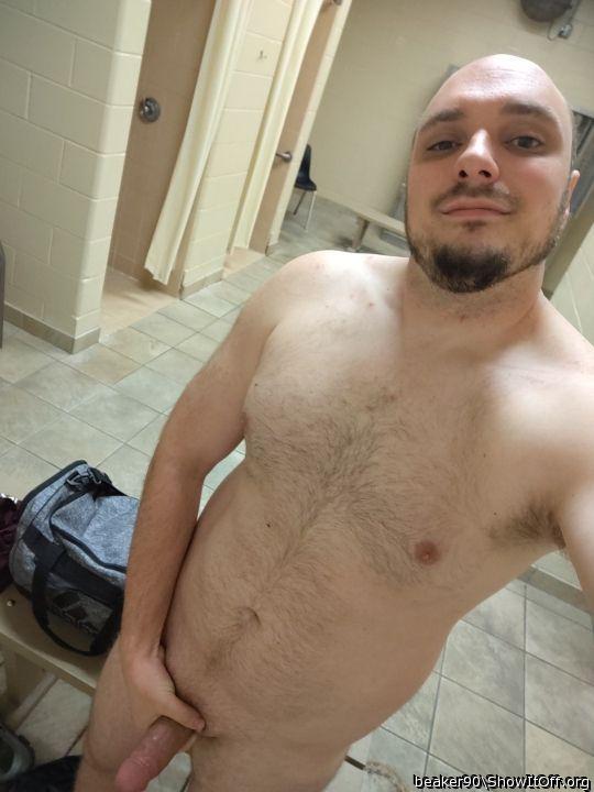 At the gym locker room