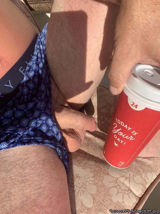 Coffee with cock out