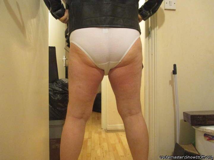 My bum in tight white briefs