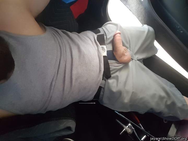 Chubby out while working on the truck