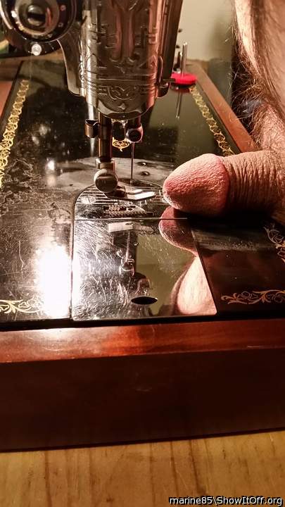Sewing machine needle in glands