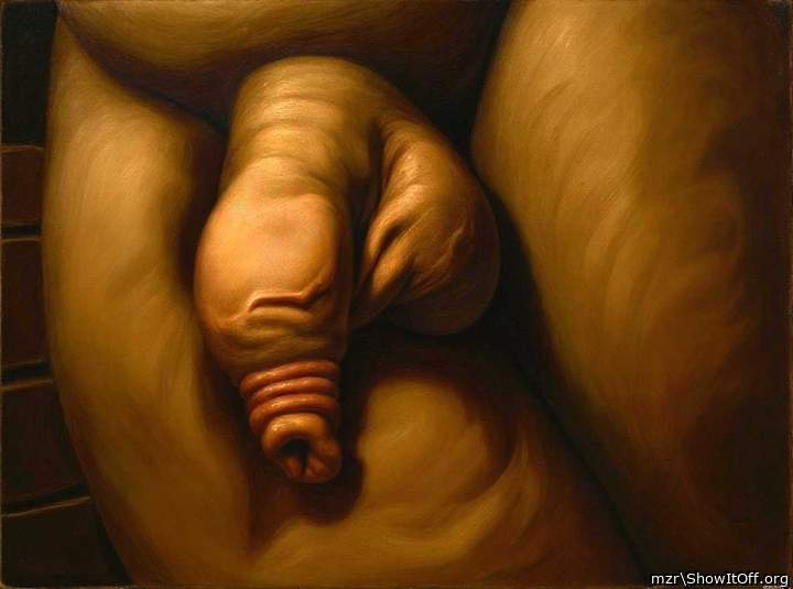 My uncut dick with foreskin is an artist's creation