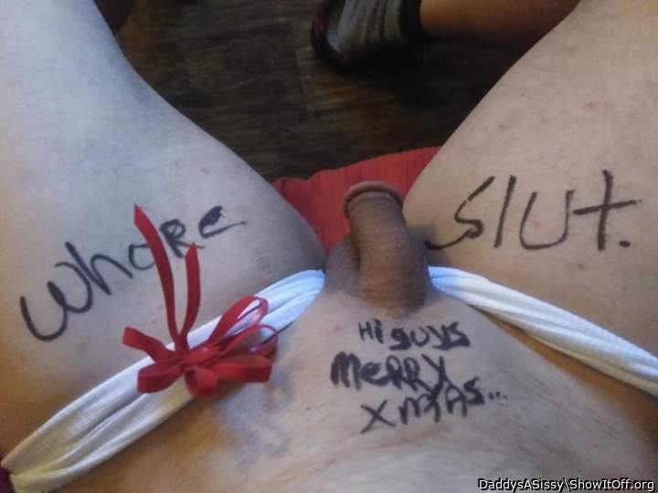 Hi guys merry Xmas.  Open.  My. Sissy Hole like. Tearing open a new. Toy  play