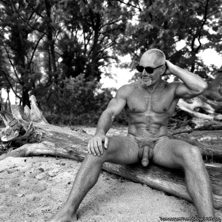 Naked at the beach.