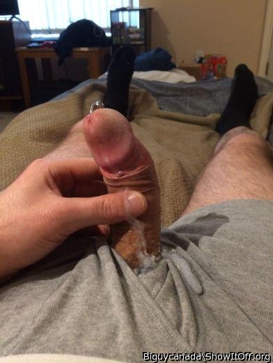 Nice cock head and hot cum ...yum yum