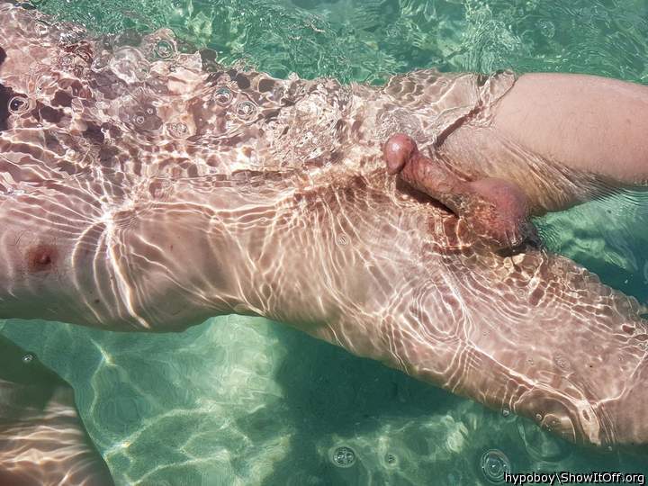 floating & sunbathing erected in the ocean's waves...
