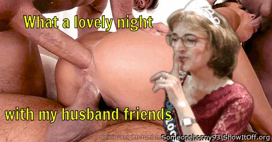 Elena having fun with hubby friends