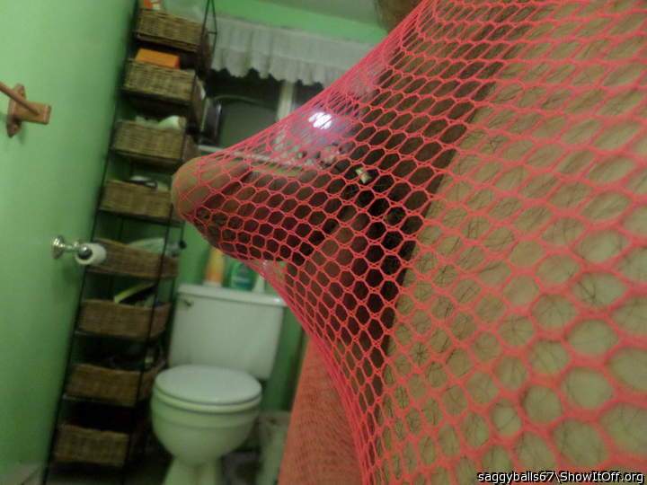 Pink fish net cock n balls - [12-5-14-987]