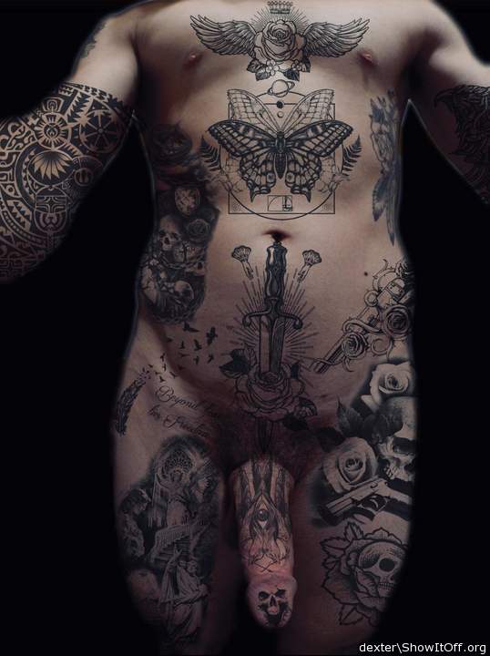 this beautiful tattoo and beautiful cock it is made for the 