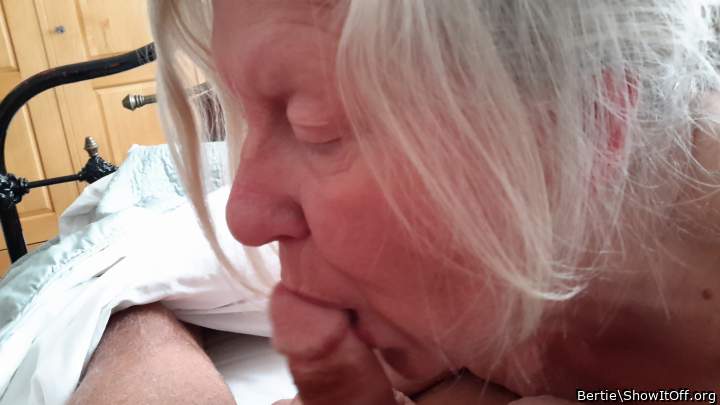 Enjoying a lovely blowjob