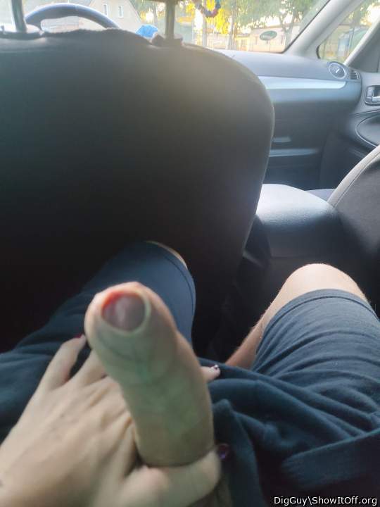 In the car
