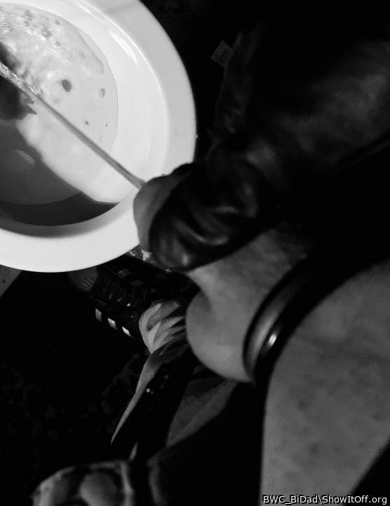 leather gloves + cockring + pi$$