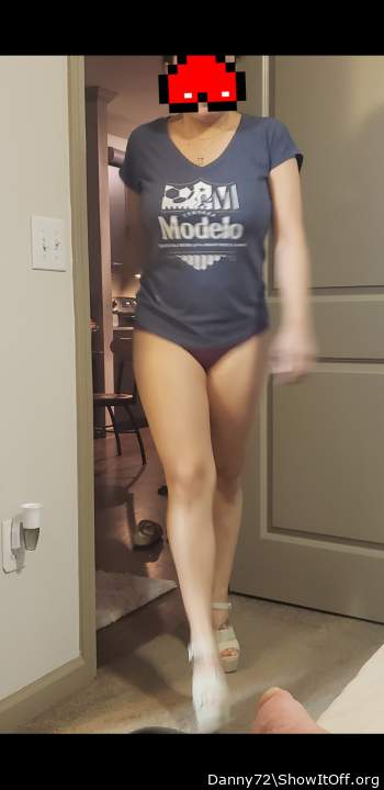 Trying on new shoes