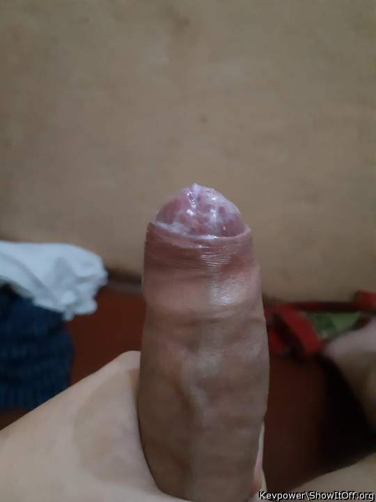 beautiful uncut foamy precum cock