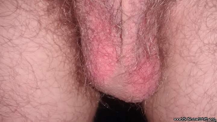 Nice hairy nutsack.