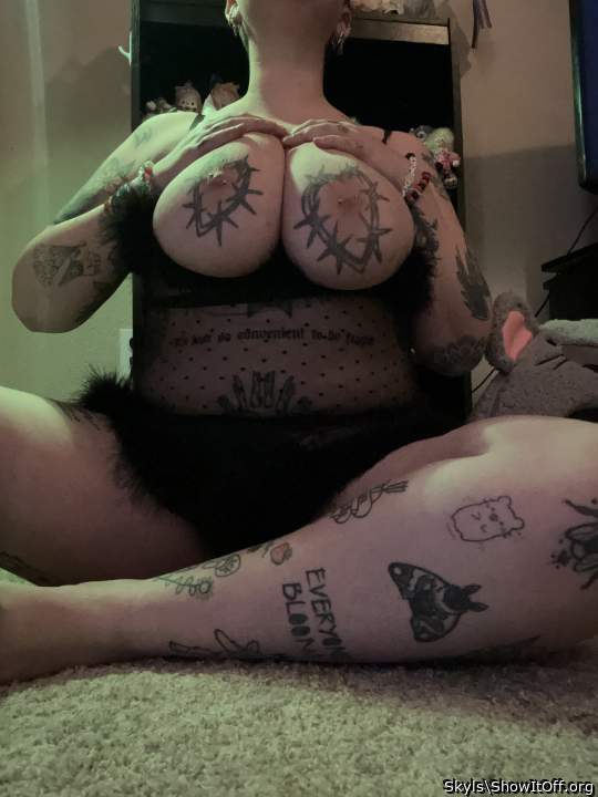 You have such a beautiful pair of tits to suck on and play w