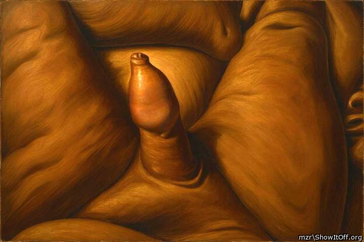 My uncircumcised penis with foreskin as part of an artistic creation